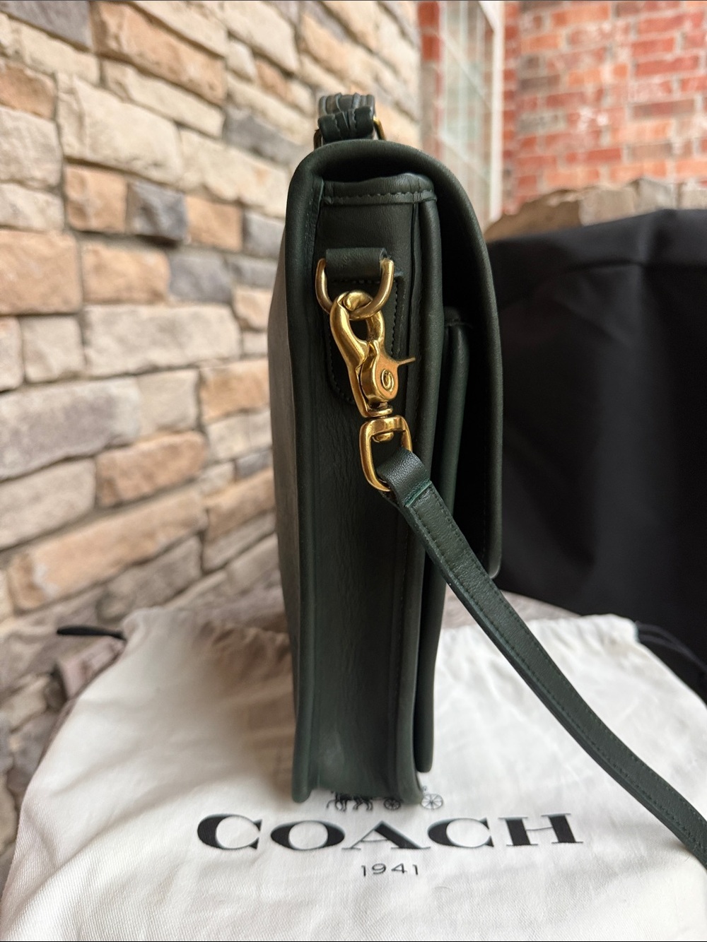 Vintage Coach Station Bag ( Forest Green ) - Picture 4 of 13